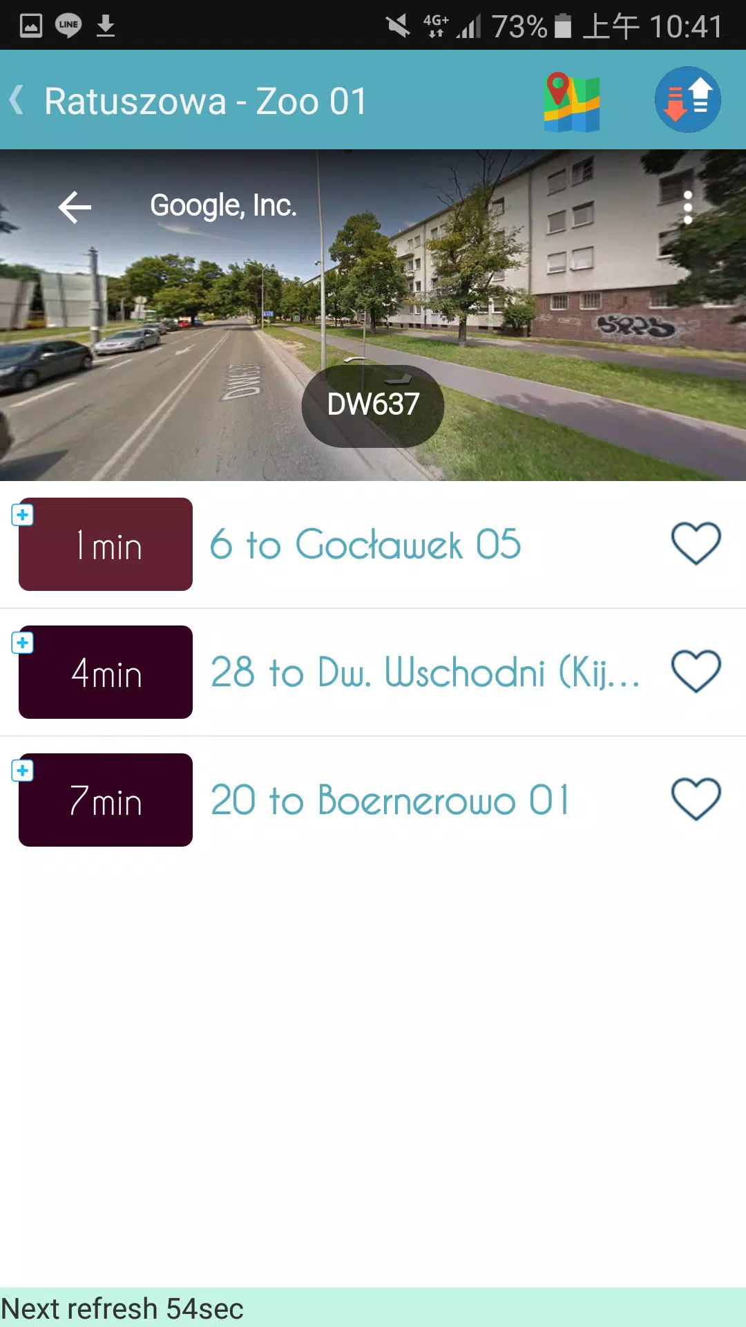 Warsaw ZTM Bus Timetable Screenshots