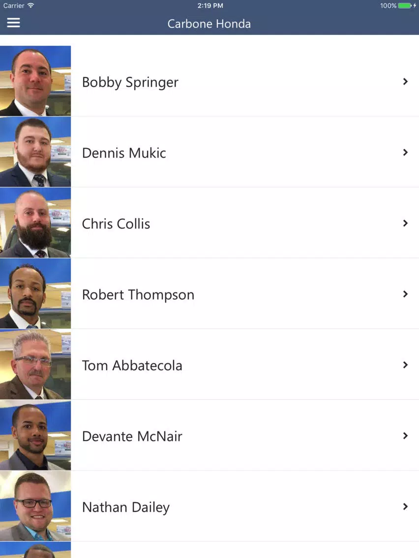 Carbone Honda Referrals iPad Screenshots