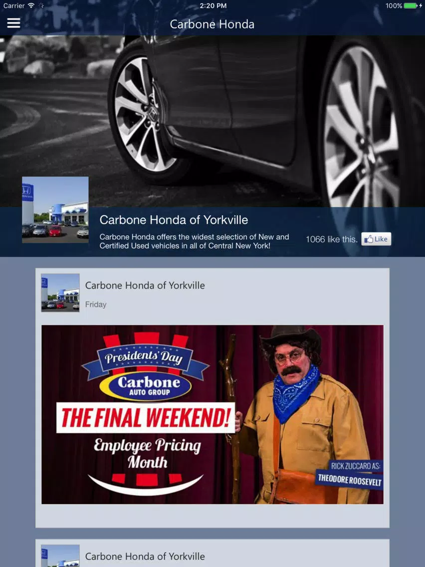 Carbone Honda Referrals iPad Screenshots