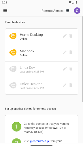 Chrome Remote Desktop Screenshots
