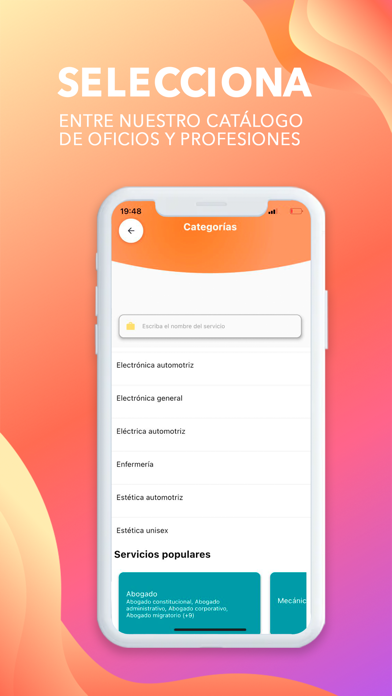 GPServices Cliente: Busca. Screenshots