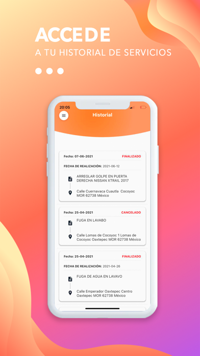 GPServices Cliente: Busca. Screenshots