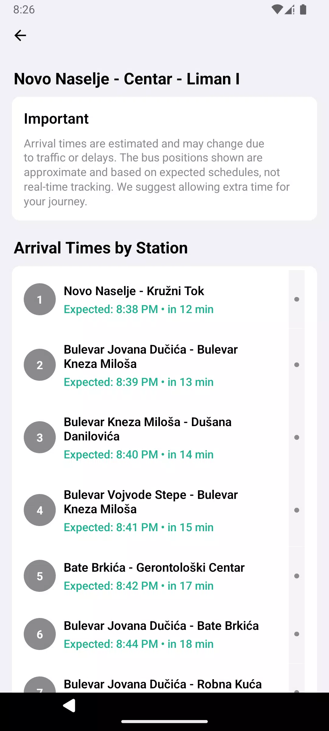 Public Transport Novi Sad Screenshots
