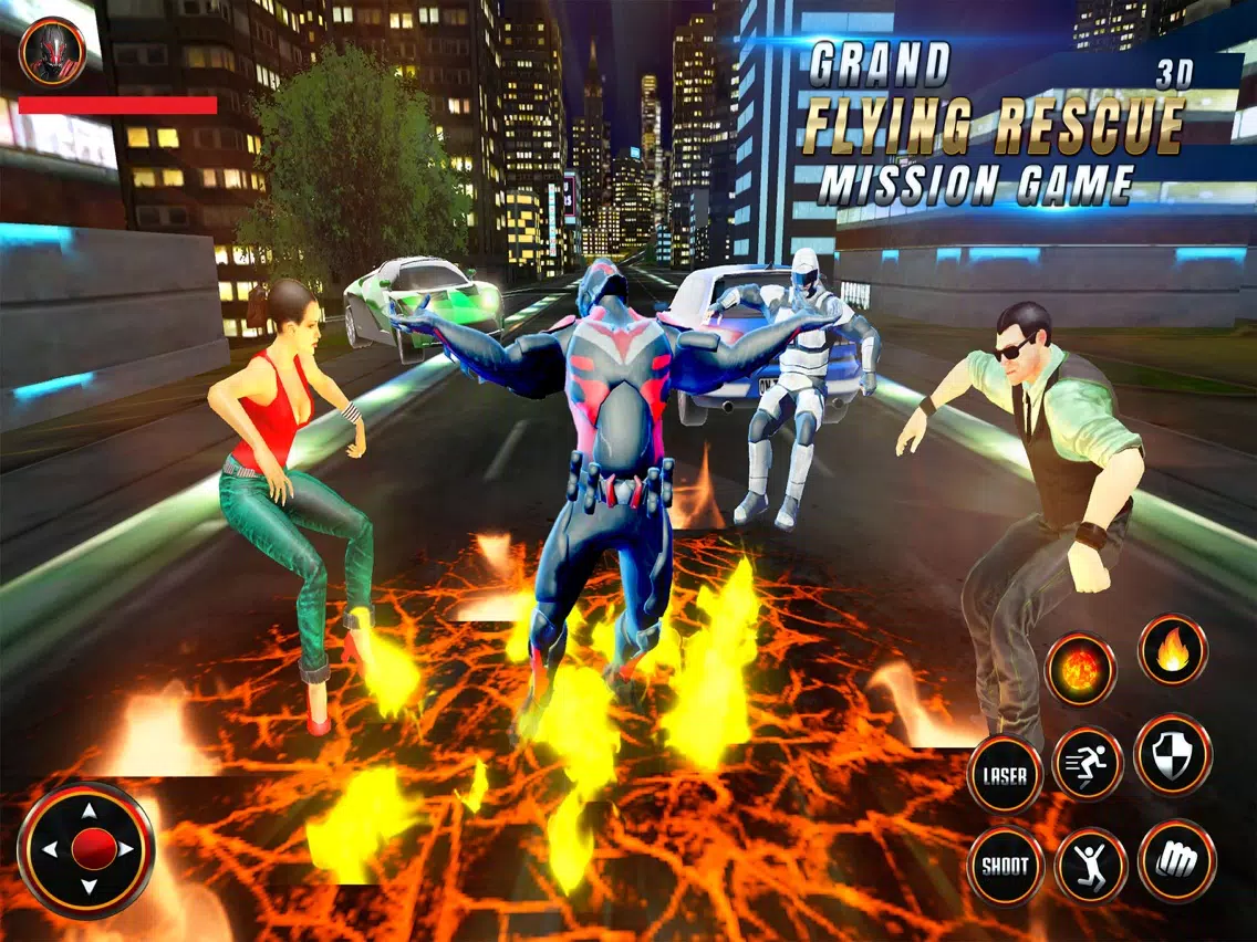Capturas de pantalla de Superhero Flying Robot Rescue iPad 