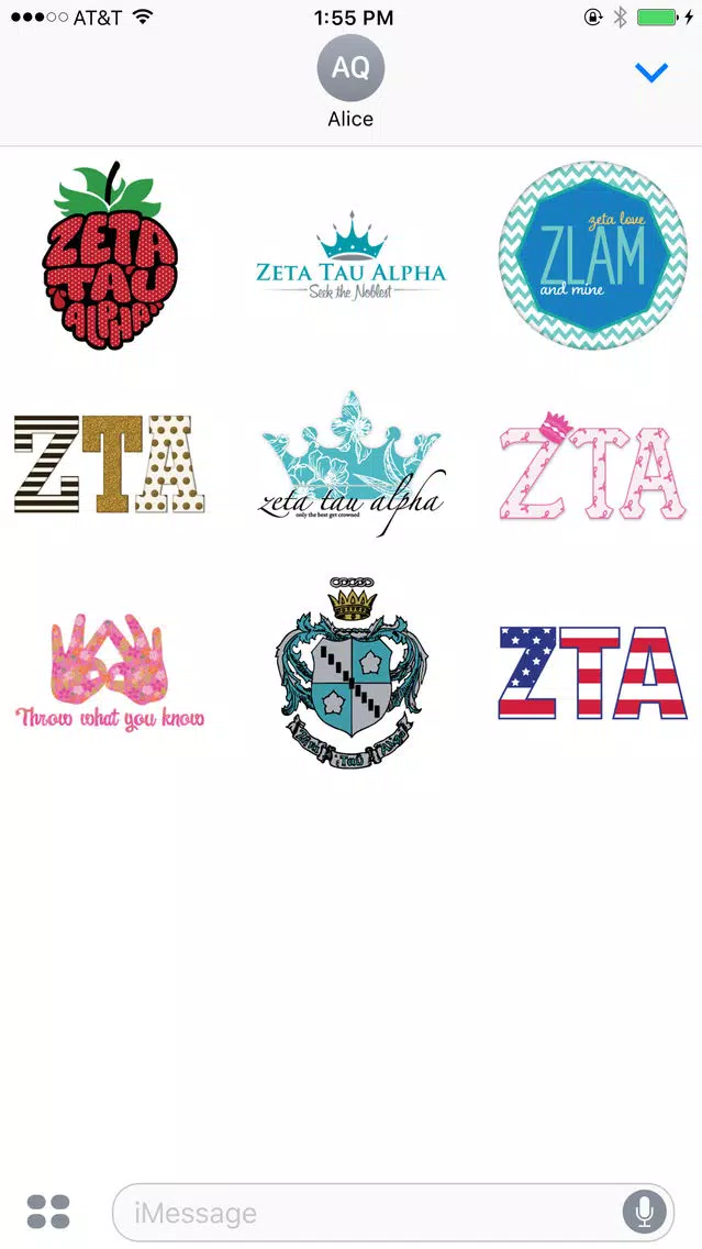 GreekMoji - Zeta Tau Alpha Sticker Pack应用截图