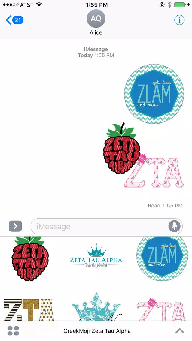 GreekMoji - Zeta Tau Alpha Sticker Pack应用截图