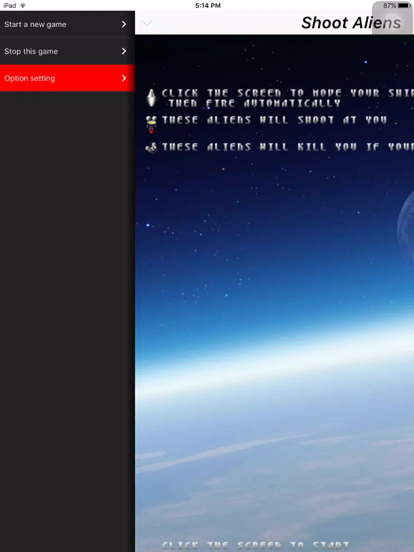 Shoot Aliens - Classic version iPad  スクリーンショット