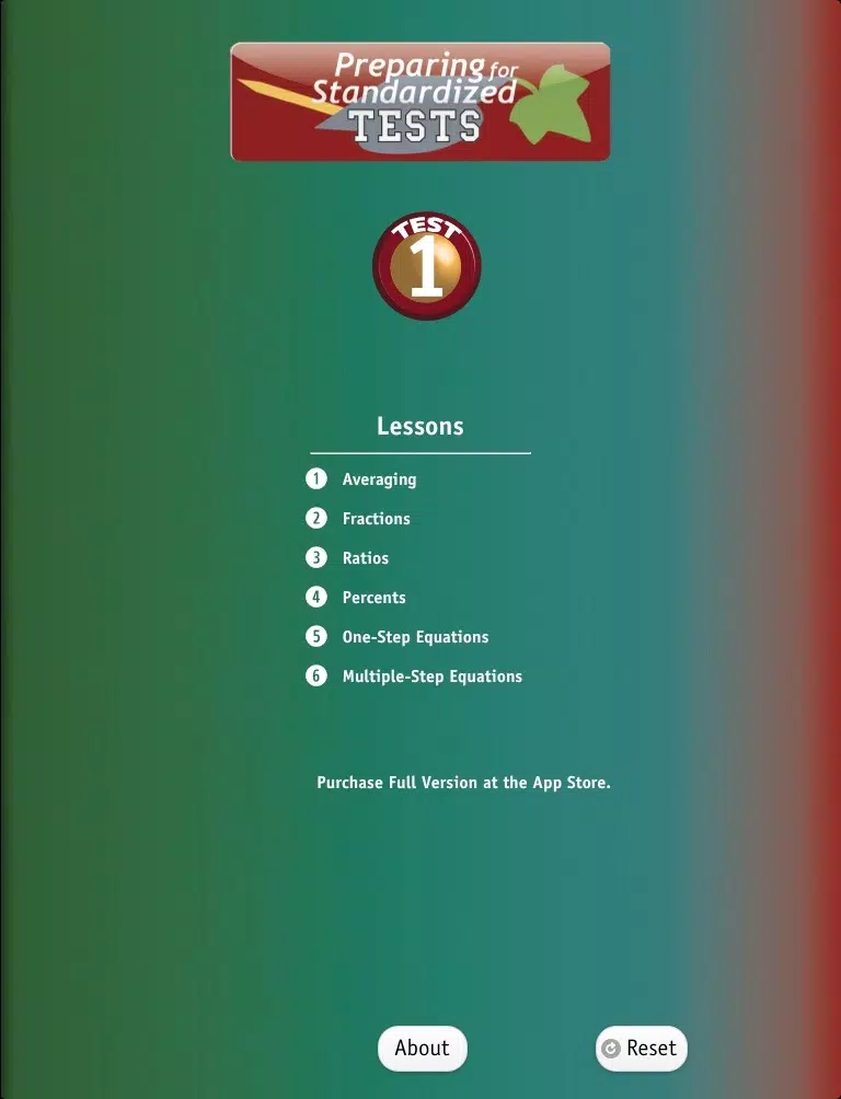 Preparing for Standardized Tests, Math Lite iPad Screenshots