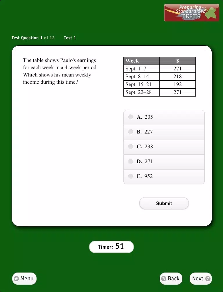 Preparing for Standardized Tests, Math Lite iPad Screenshots