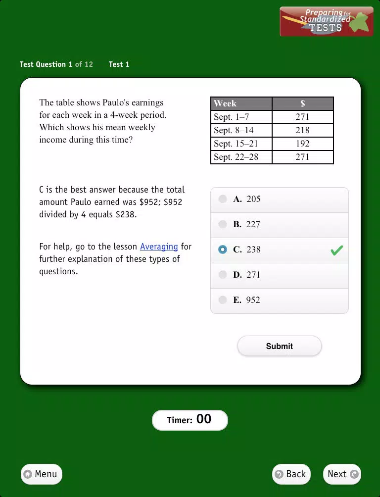Preparing for Standardized Tests, Math Lite iPad Screenshots