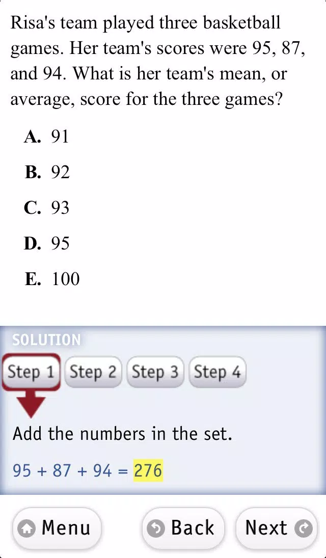 Preparing for Standardized Tests, Math Lite Screenshots