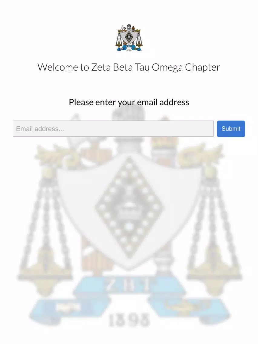 Tangkapan skrin Zeta Beta Tau Omega Chapter iPad