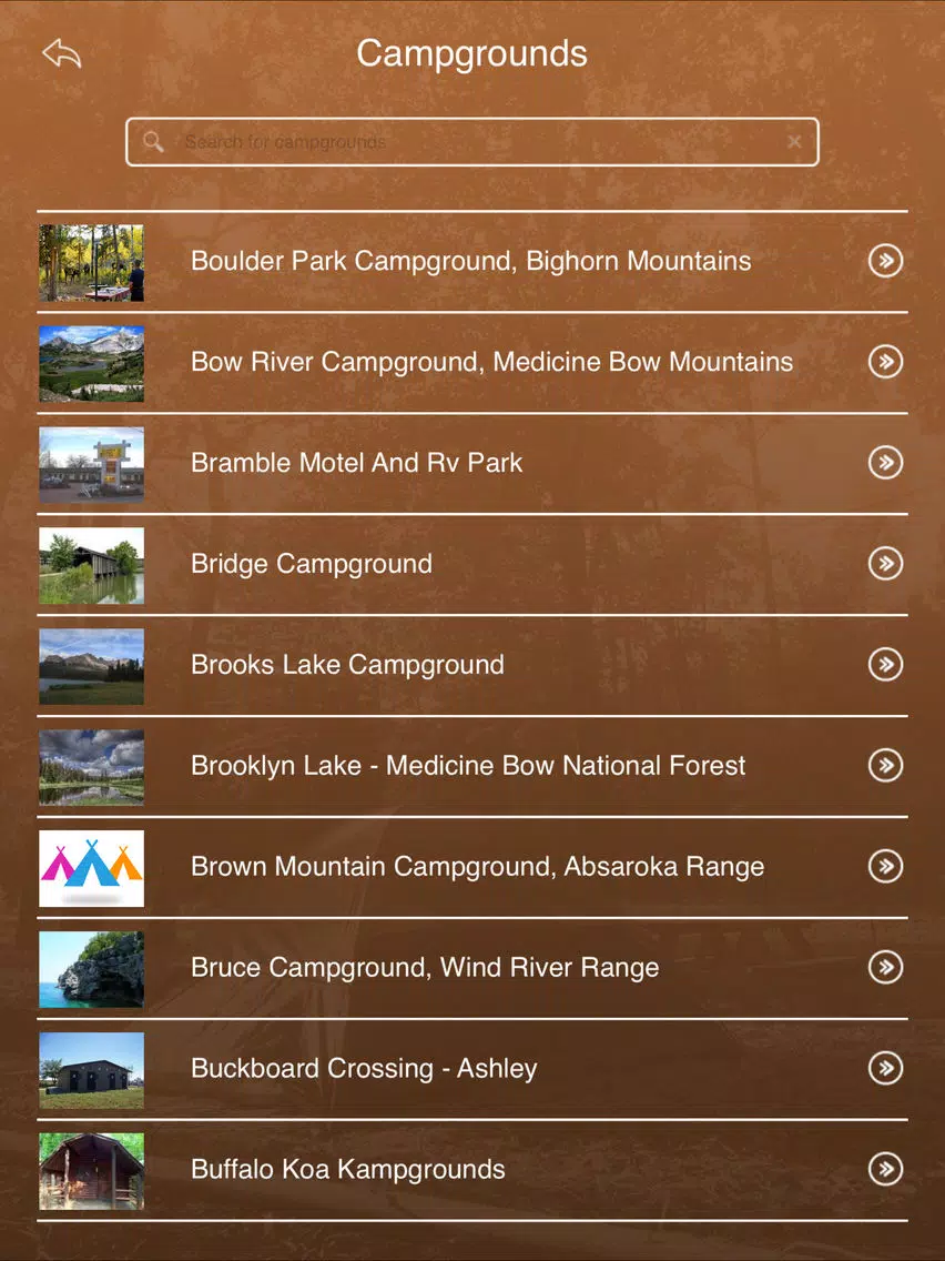 Wyoming Camping and RV Parks iPad Screenshots