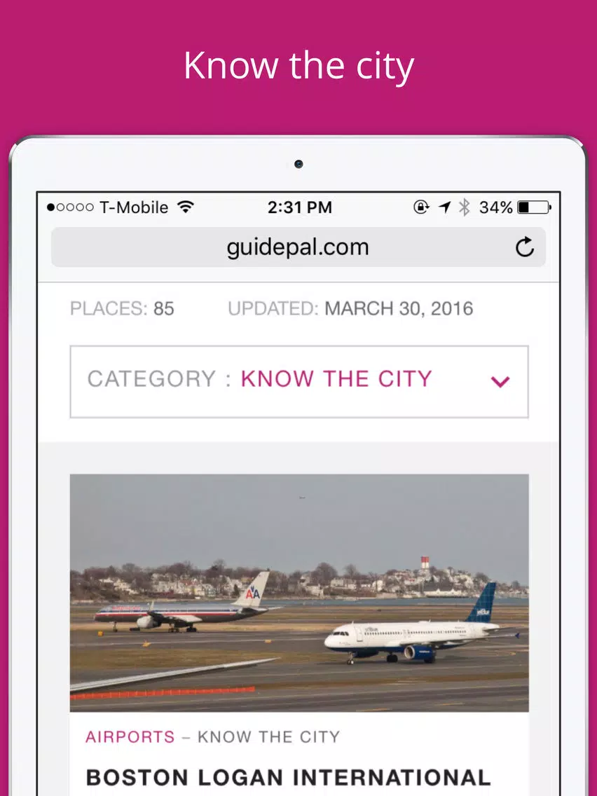 Boston City Travel Guide - GuidePal iPad Screenshots