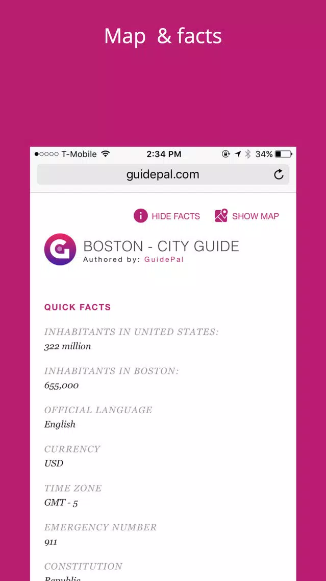 Boston City Travel Guide - GuidePal Screenshots