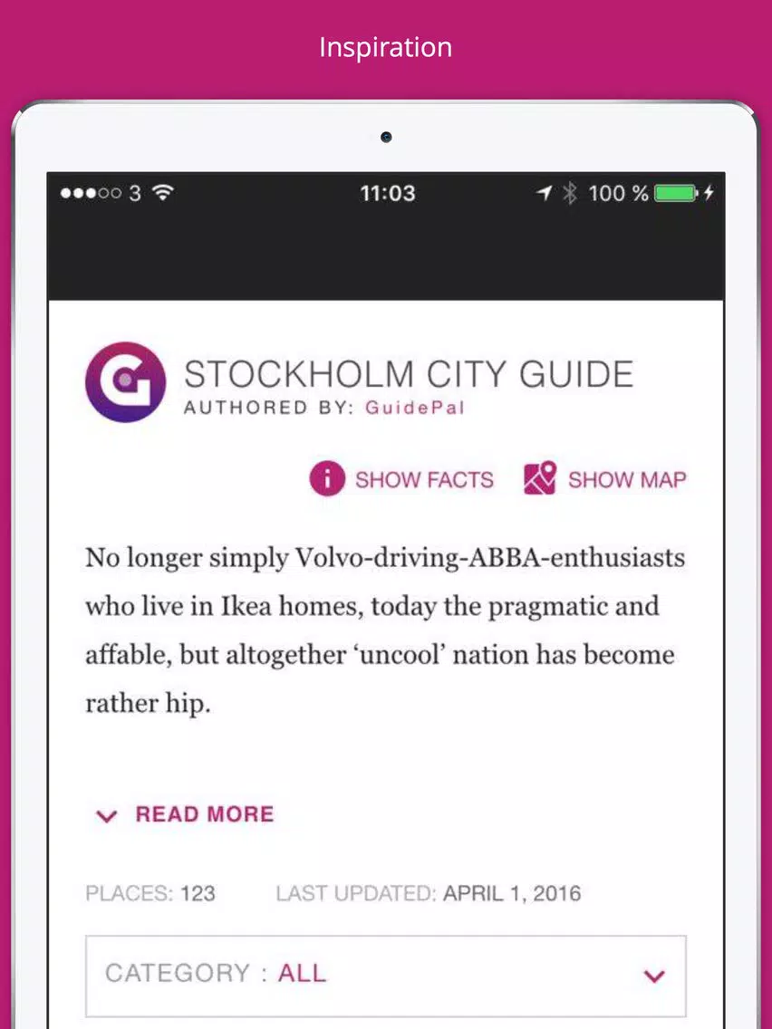 Stockholm City Travel Guide - GuidePal iPad Screenshots