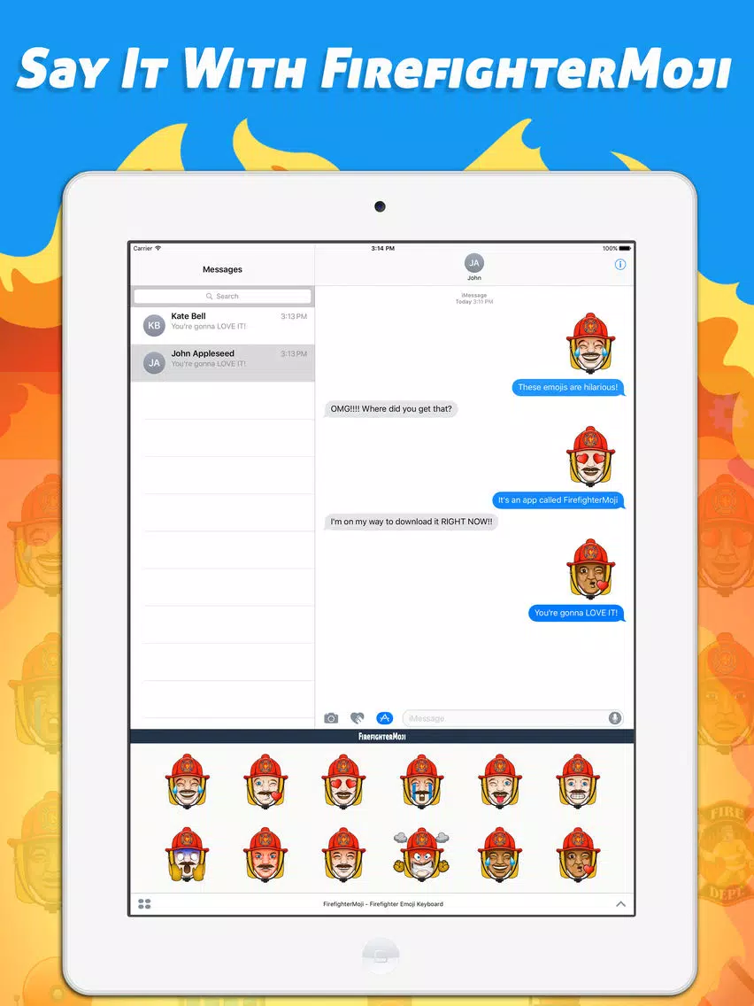 FirefighterMoji - Firefighter Emoji Keyboard iPad Screenshots