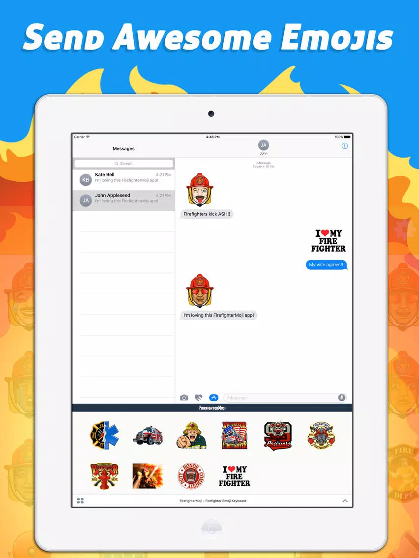 FirefighterMoji - Firefighter Emoji Keyboard iPad Screenshots