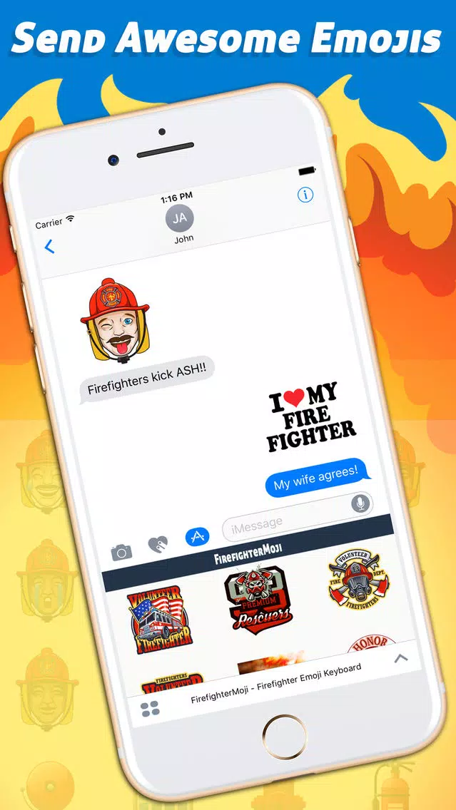 FirefighterMoji - Firefighter Emoji Keyboard Screenshots