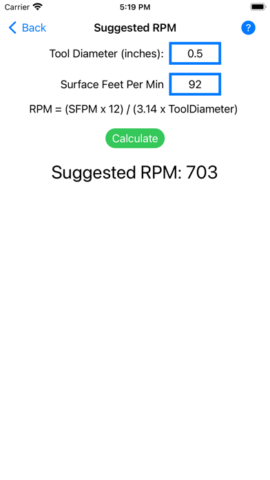 Machine Shop Calculator Screenshots