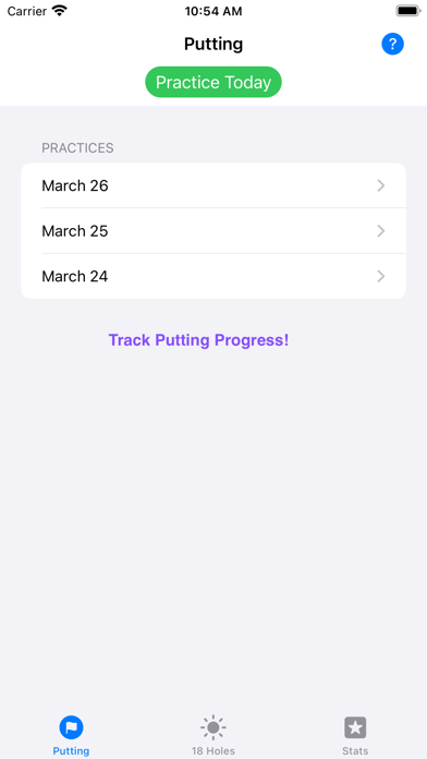 Putting Performance Screenshots