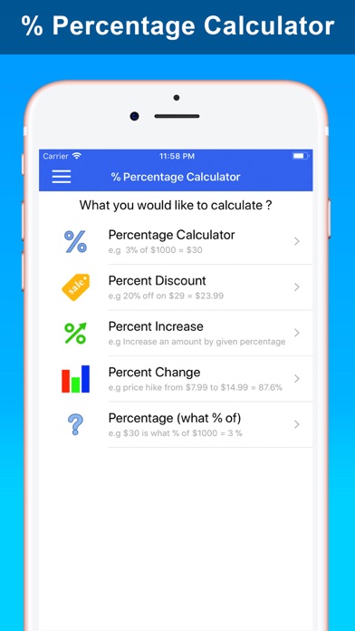 % Percentage Calculator Pro Screenshots