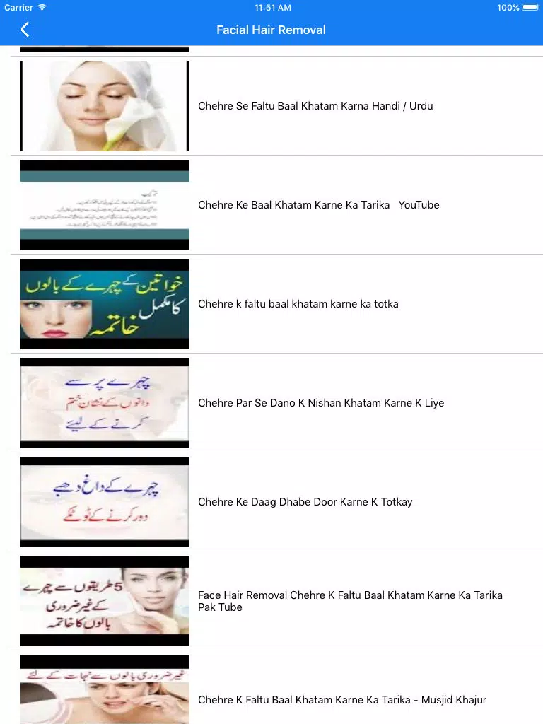 Facial Hair Removal Tips In Urdu iPad Screenshots