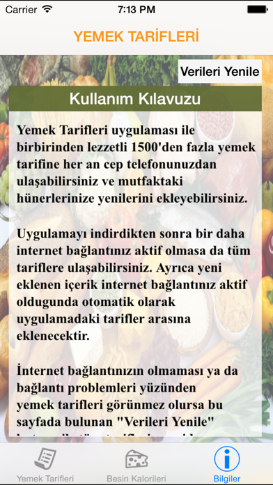 Yemek Tarifleri Pro - 1500 Yemek Tarifi ve Kalori, Vücut Kitle Endeksi Screenshots