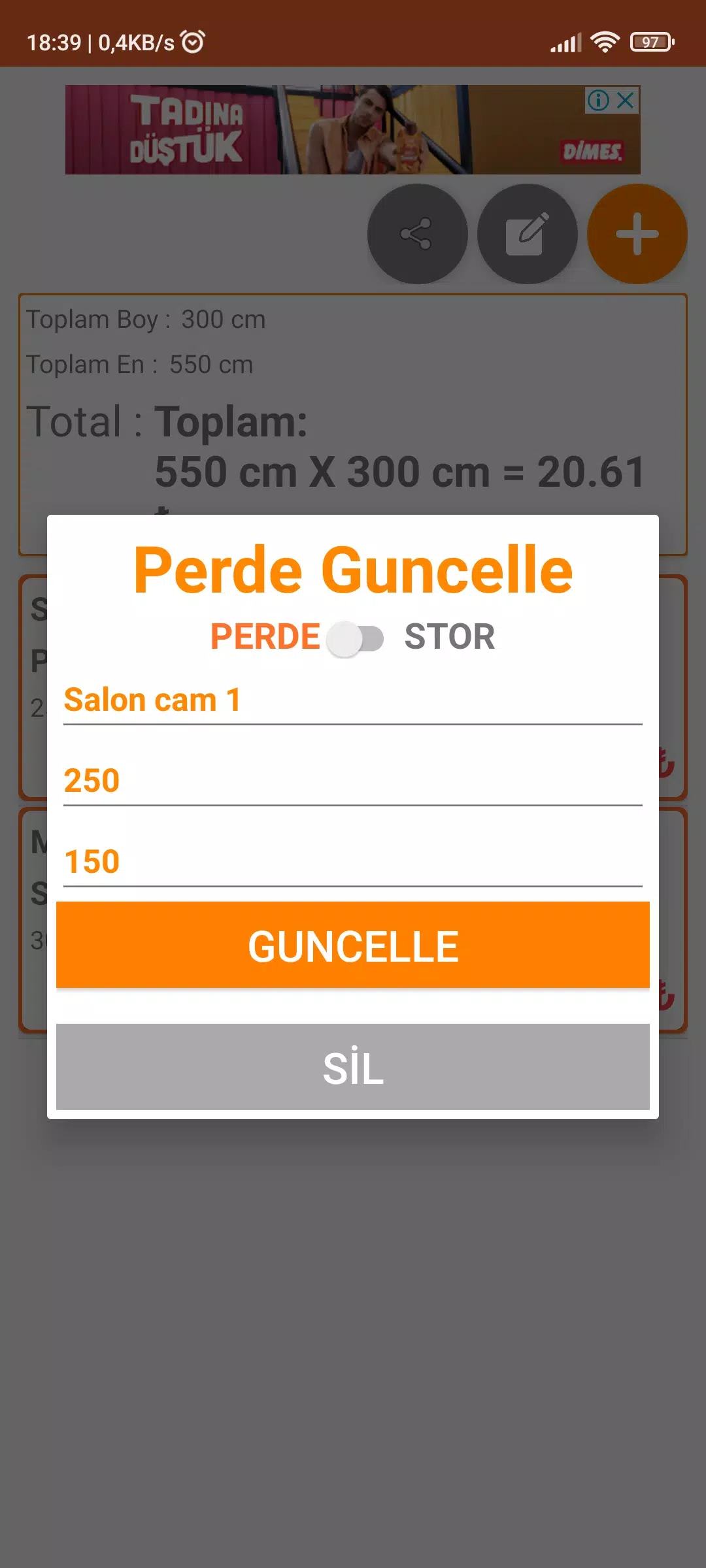 Perde Metre Kare Hesaplama Screenshots