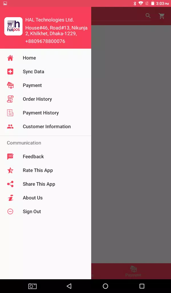 HAL Restaurant POS Online Screenshots