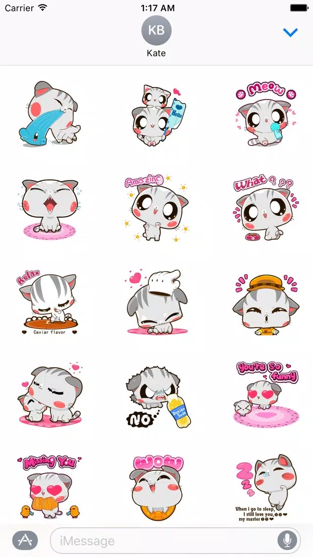 Animated Kitty And Mom Sticker स्क्रीनशॉट