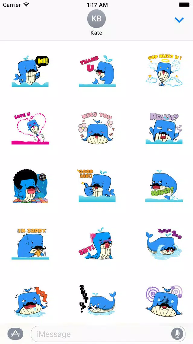 Funny Giant Blue Whale Sticker Screenshots