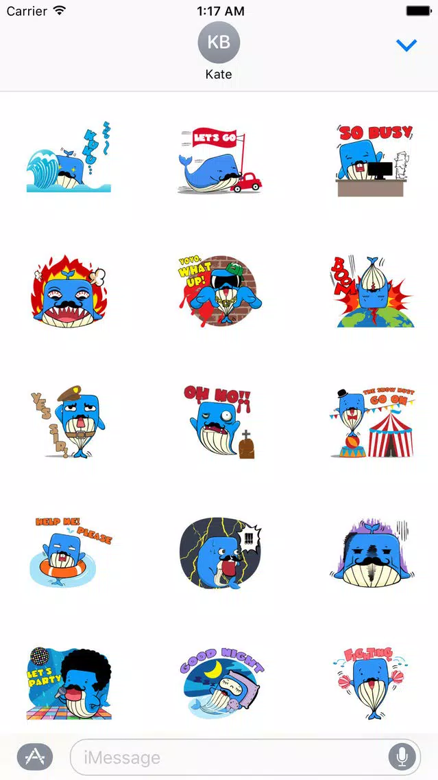 Funny Giant Blue Whale Sticker Screenshots