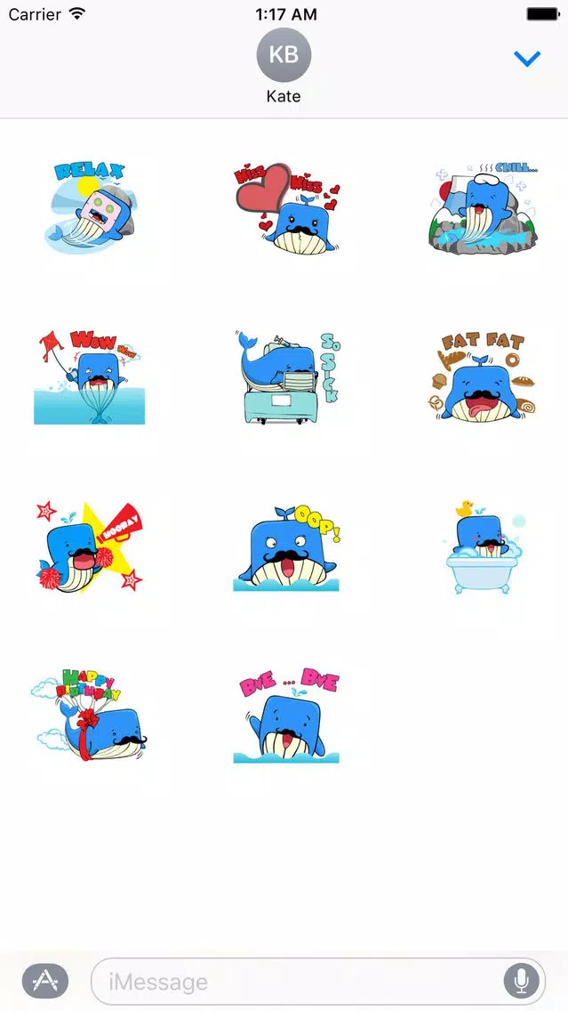 Funny Giant Blue Whale Sticker Screenshots