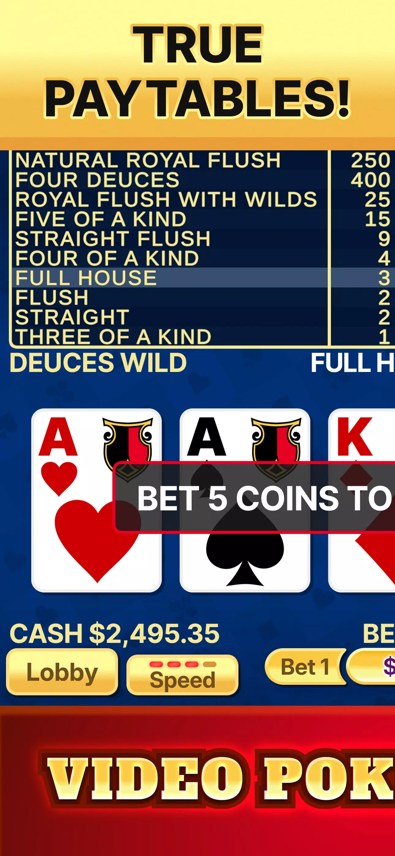 Video Poker Deluxe Screenshots