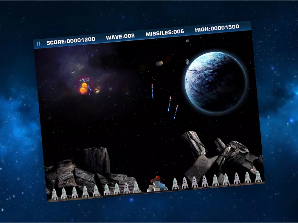 Tangkapan skrin JetMan Galactic MissileDefence iPad 