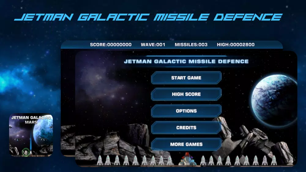 Tangkapan skrin JetMan Galactic MissileDefence