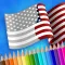Coloring: flag & football logo