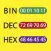 Bin Dec Hex Text Converter with Calculator