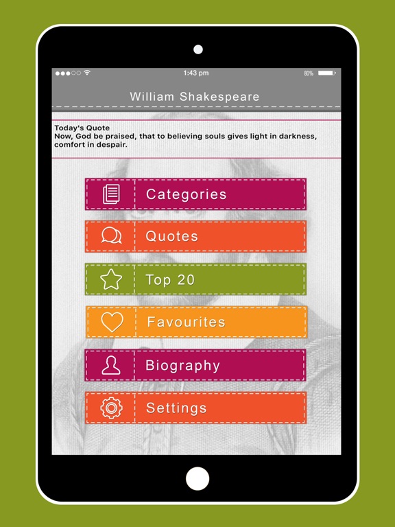 Shakespeare- William shakespeare quotes Free iPad Screenshots