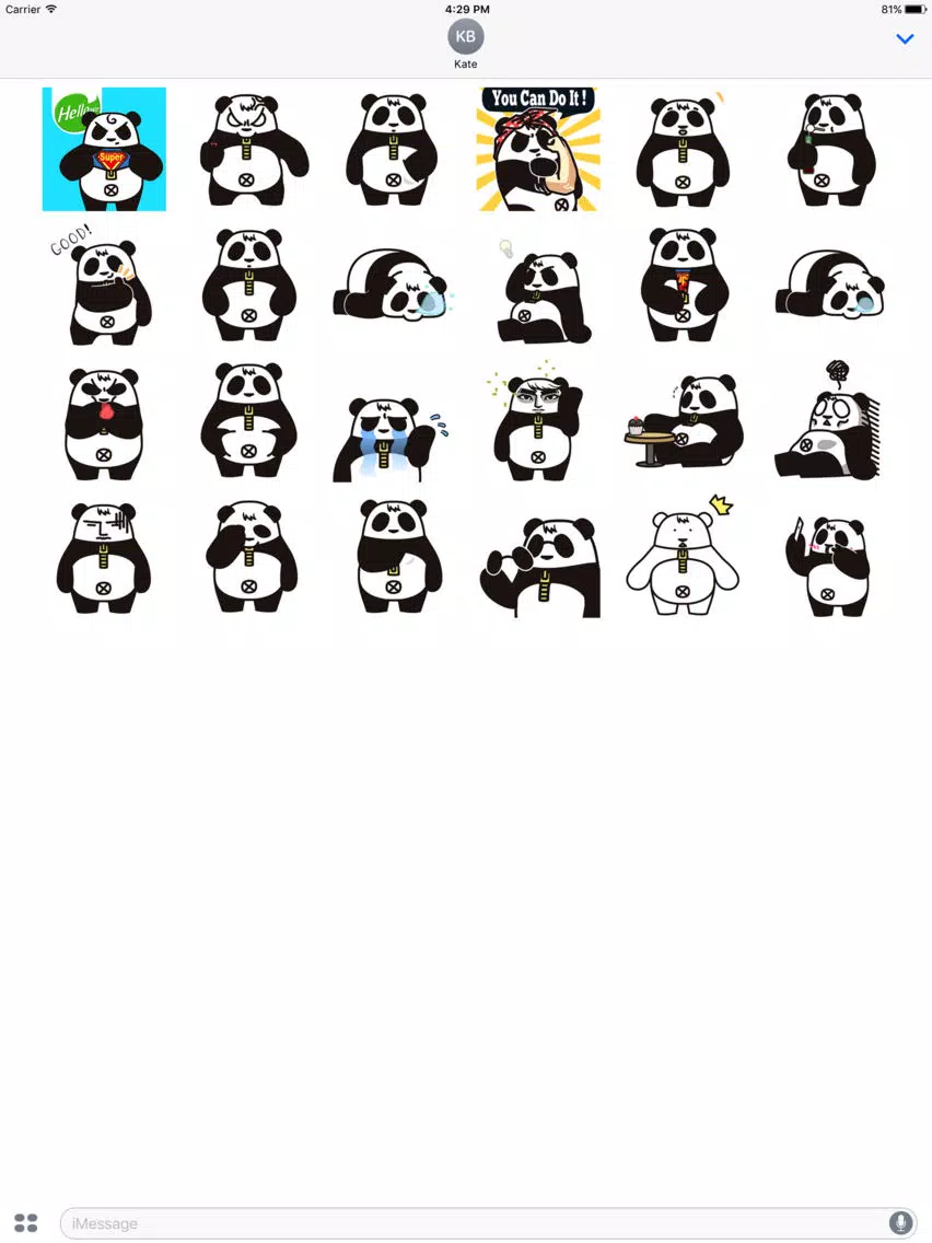 Hellowe Stickers: Black and White Panda iPad Screenshots