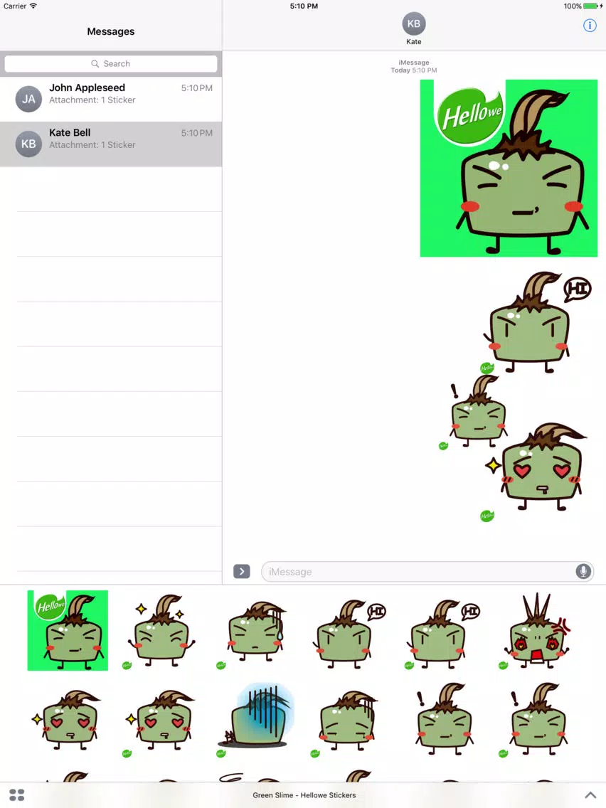 Hellowe Stickers: Green Slime iPad Screenshots