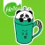 Hellowe Stickers: Panda and Cup