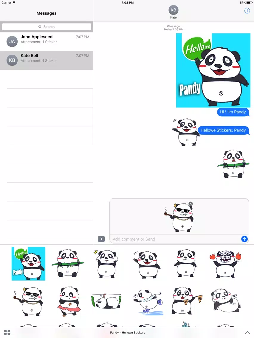 Hellowe Stickers: Pandy iPad Screenshots