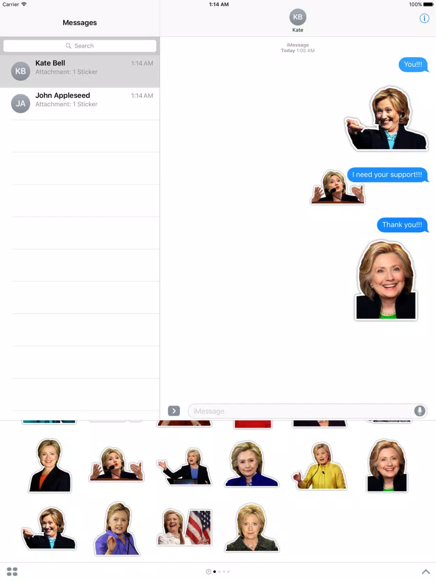HILLARY CLINTON STICKERS - USA ELECTION SUPPORT iPad Screenshots