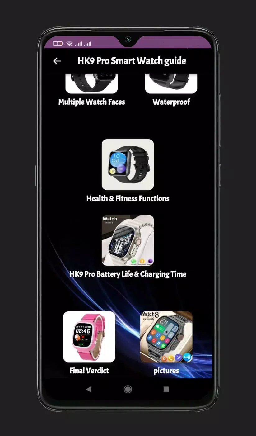 HK9 Pro Smart Watch Guide Screenshots