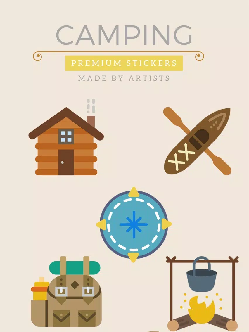 Camping Stickers - The great outdoors iPad Screenshots