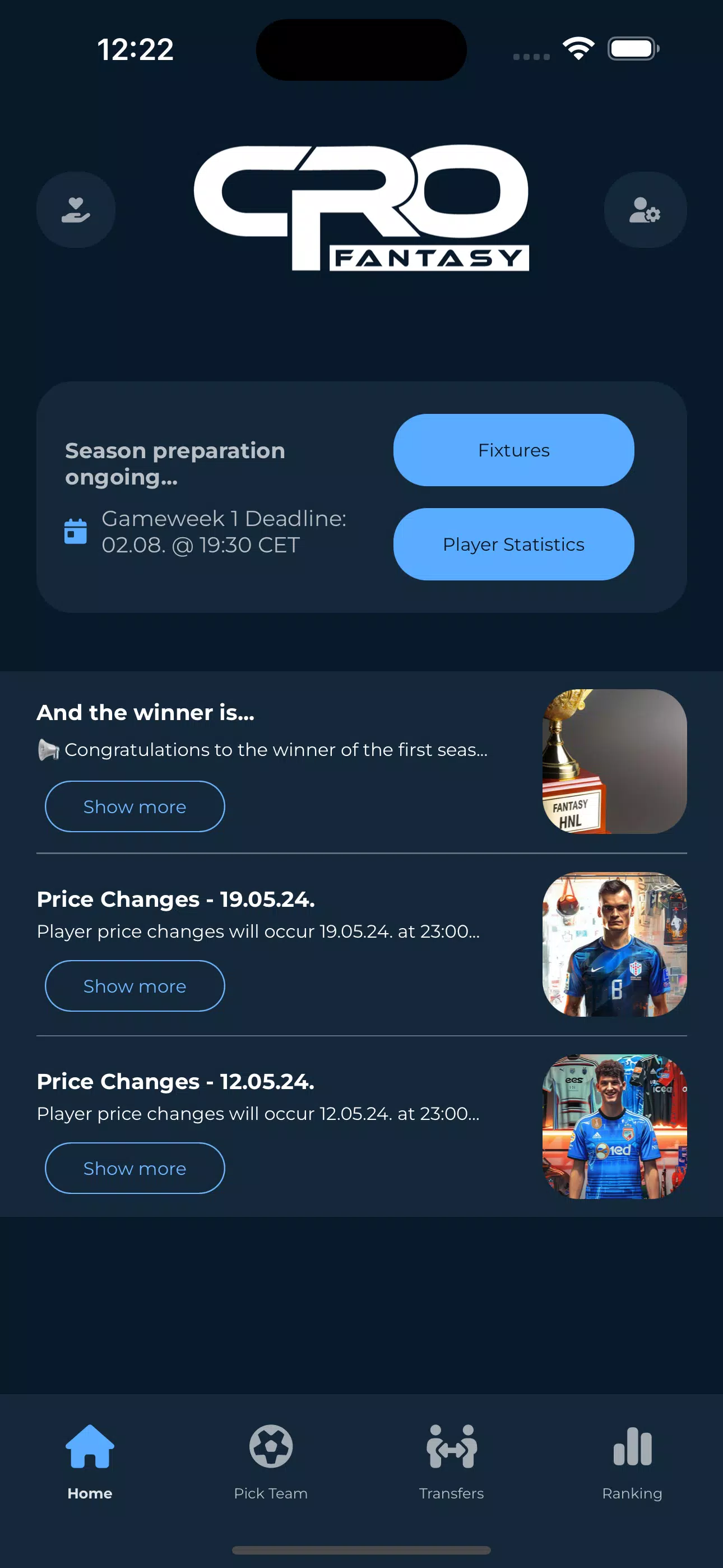 CRO Fantasy Screenshots