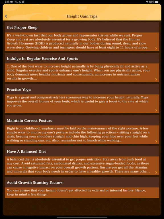 Home Remedies For Height Gain iPad Screenshots