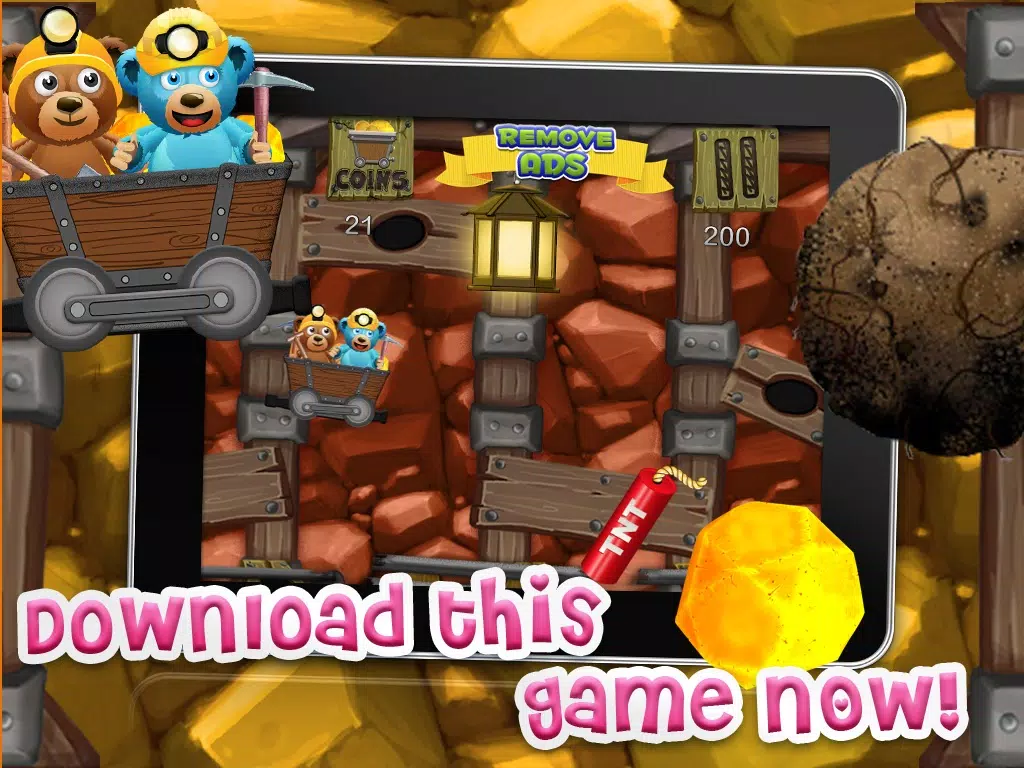 Tangkapan layar A Despicable Bears Gold Rush HD- Free Rail Miner Shooter Game iPad